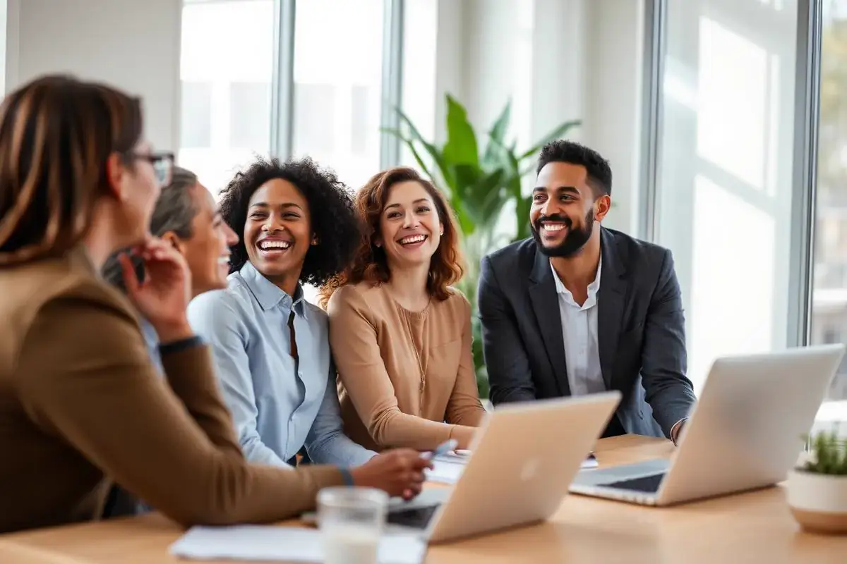 Sterling Bank team members meeting with a small-business customer